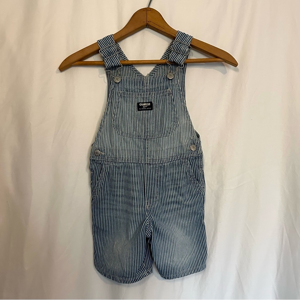 OshKosh striped boys shortalls overall shorts, 4T